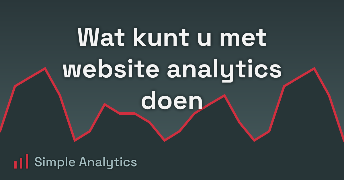Wat kunt u met website analytics doen